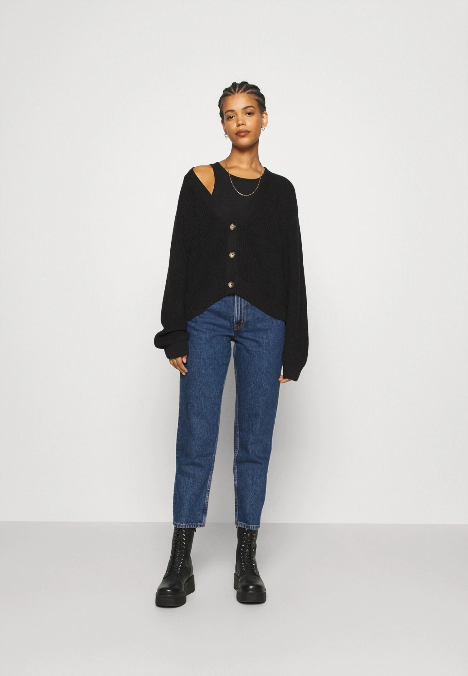 Monki Straight Leg Jeans - Blue Medium Dusty 2 Monki Straight Leg Jeans - Blue Medium Dusty - Afbeelding 2