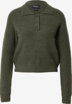 Monki Basic Truien Trui Dames Kaki