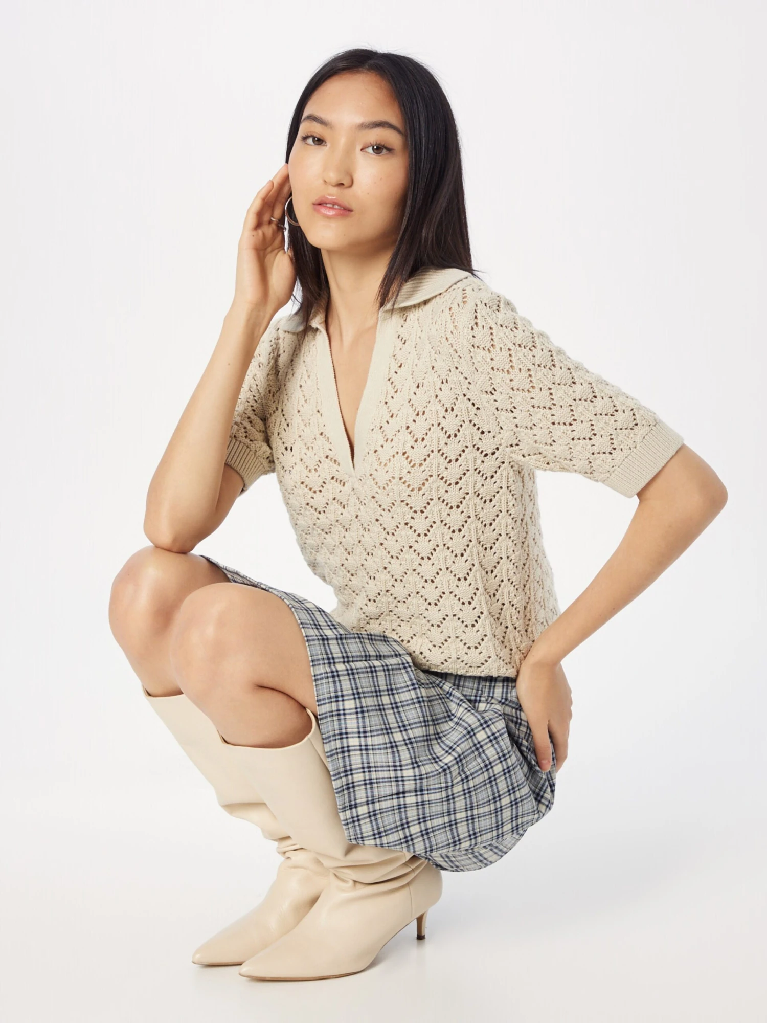 Monki Fijngebreide Truien Trui Dames Beige 5 Monki Fijngebreide Truien Trui Dames Beige - Afbeelding 5