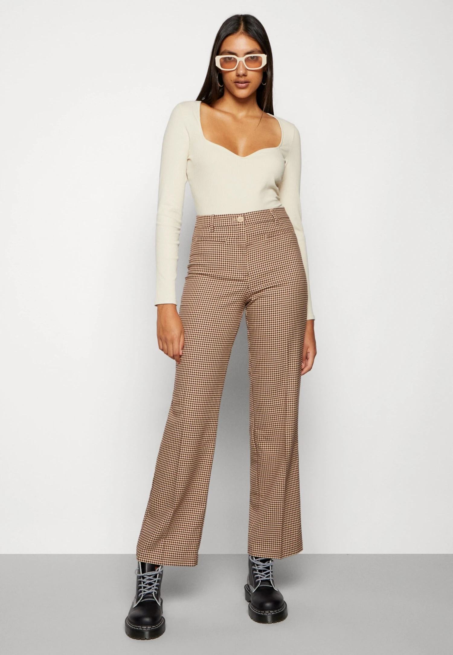 Monki Broek - Brown/Light Brown 4 Monki Broek - Brown/Light Brown - Afbeelding 4
