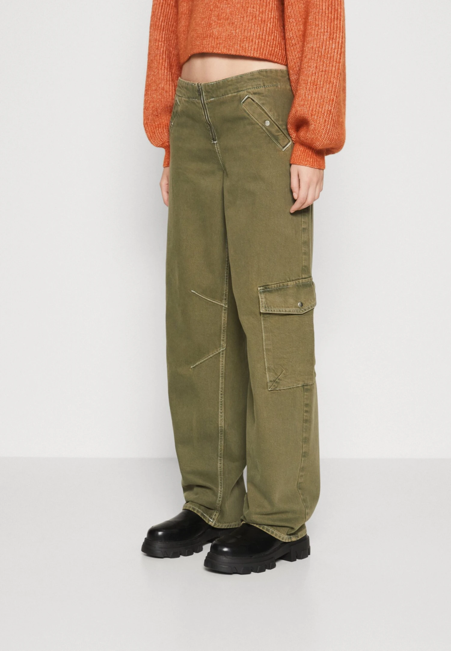Monki Relaxed Fit Jeans - Green Washed Out 1 Monki Relaxed Fit Jeans - Green Washed Out