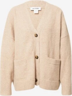 Monki Winkel 24 Monki Vesten Gebreid Vest Dames Lichtbruin