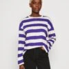 Monki Longsleeve - Off White/Big Purple