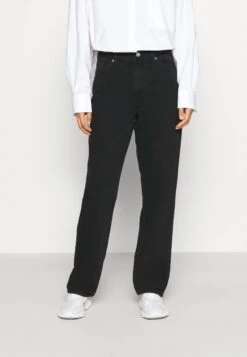 Monki Straight Leg Jeans - Black Dark