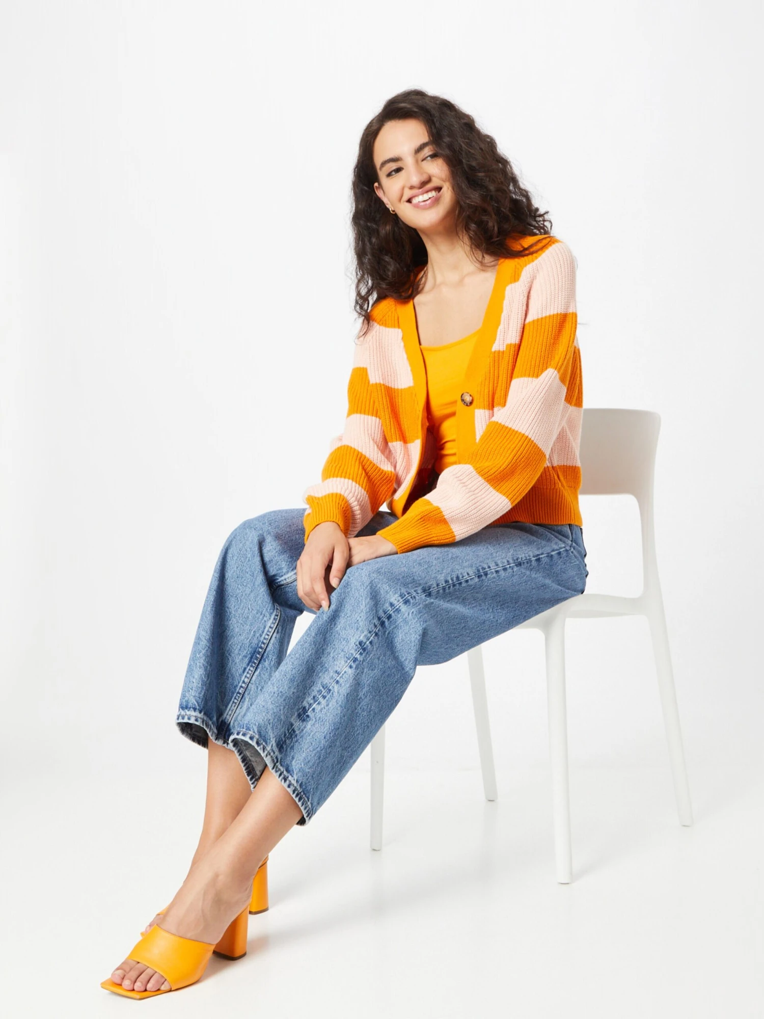 Monki Vesten Gebreid Vest Dames Oranje / Perzik 5 Monki Vesten Gebreid Vest Dames Oranje / Perzik - Afbeelding 5