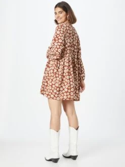 Monki Blousejurken Blousejurk Dames Bruin -Monki Winkel 3c160348580a977c2ae2b06c9e97d7e5