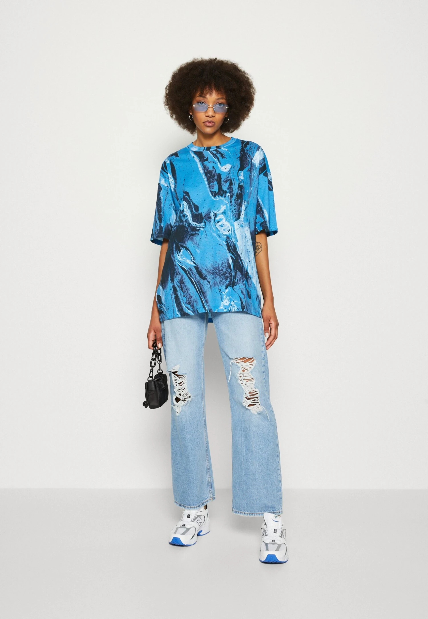 Monki T-Shirt Basic - Blue 2 Monki T-Shirt Basic - Blue - Afbeelding 2