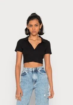 Monki T-Shirt Basic - Black Dark