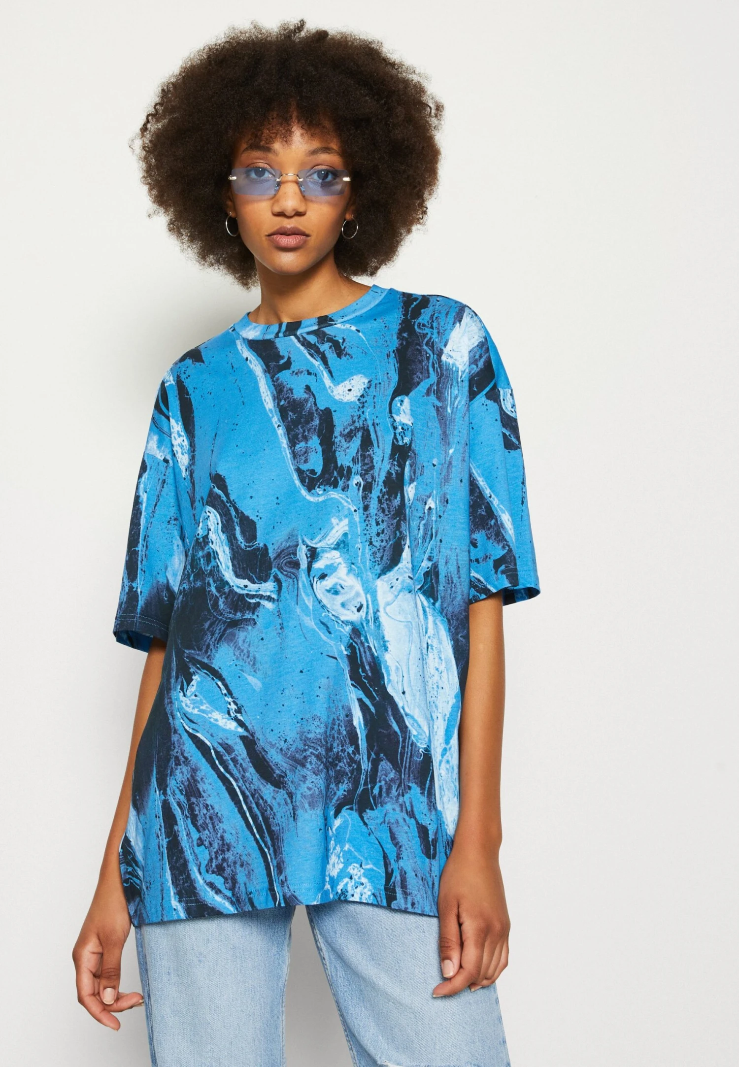 Monki T-Shirt Basic - Blue 4 Monki T-Shirt Basic - Blue - Afbeelding 4