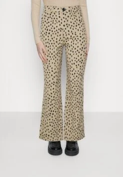 Monki Flared Jeans - Mottled Dark Brown