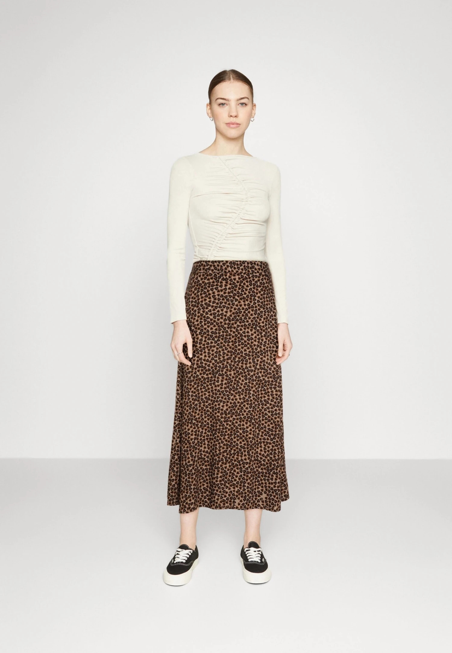 Monki A-Lijn Rok - Beige/Medium Dusty 2 Monki A-Lijn Rok - Beige/Medium Dusty - Afbeelding 2