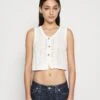 Monki Bodywarmer - White Dusty Light