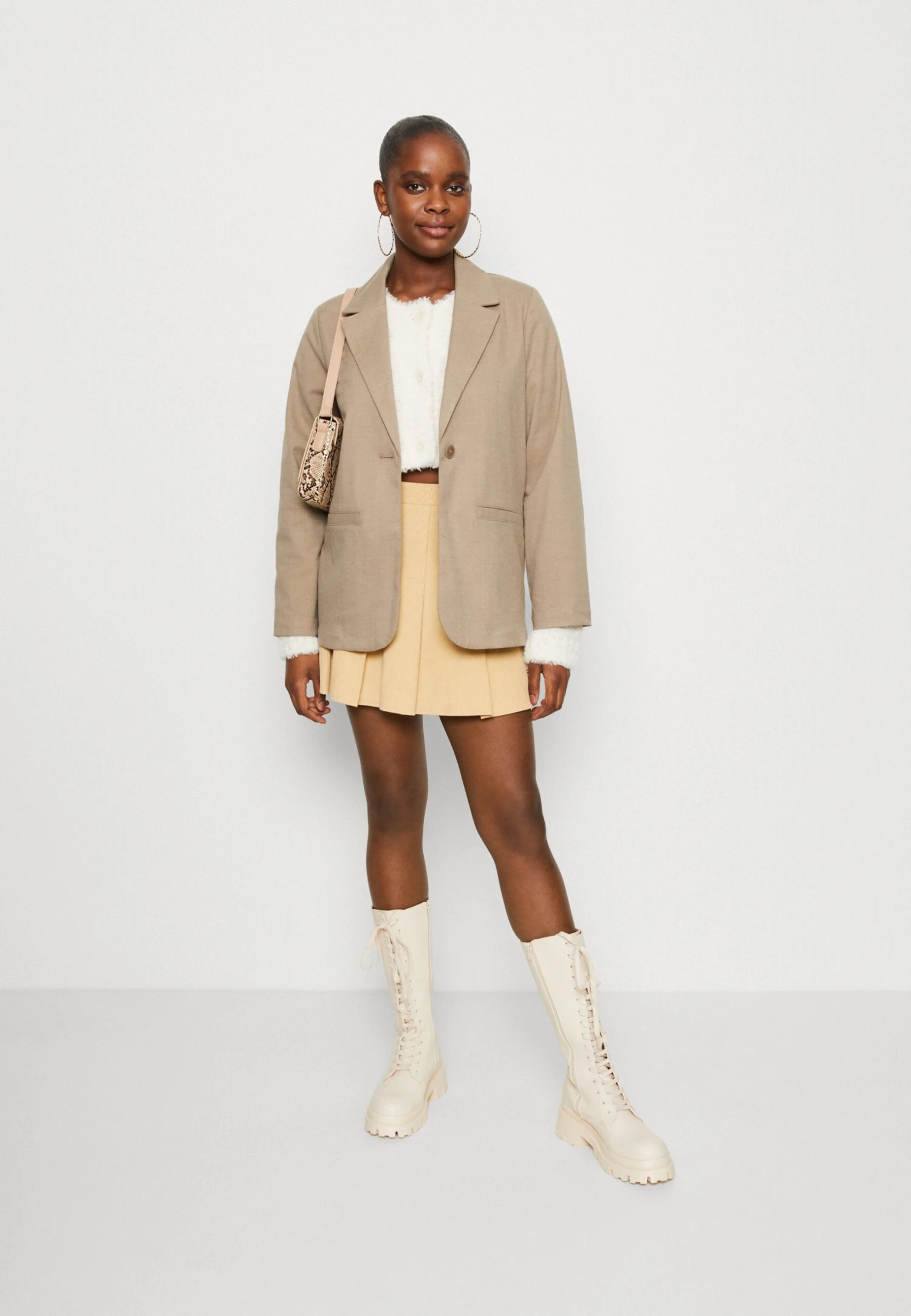 Monki Blazer - Melange Taupe 2 Monki Blazer - Melange Taupe - Afbeelding 2
