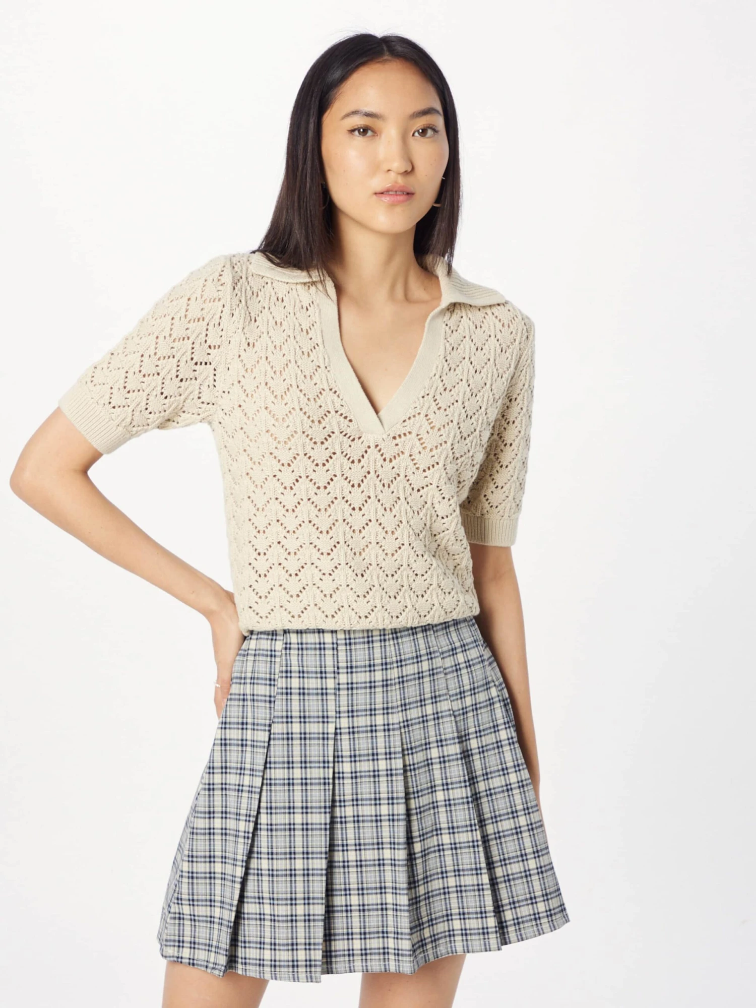 Monki Fijngebreide Truien Trui Dames Beige 3 Monki Fijngebreide Truien Trui Dames Beige - Afbeelding 3