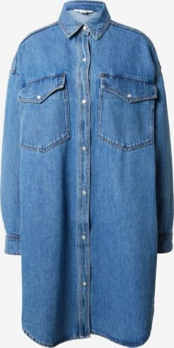 Monki Blousejurken Blousejurk Dames Blauw