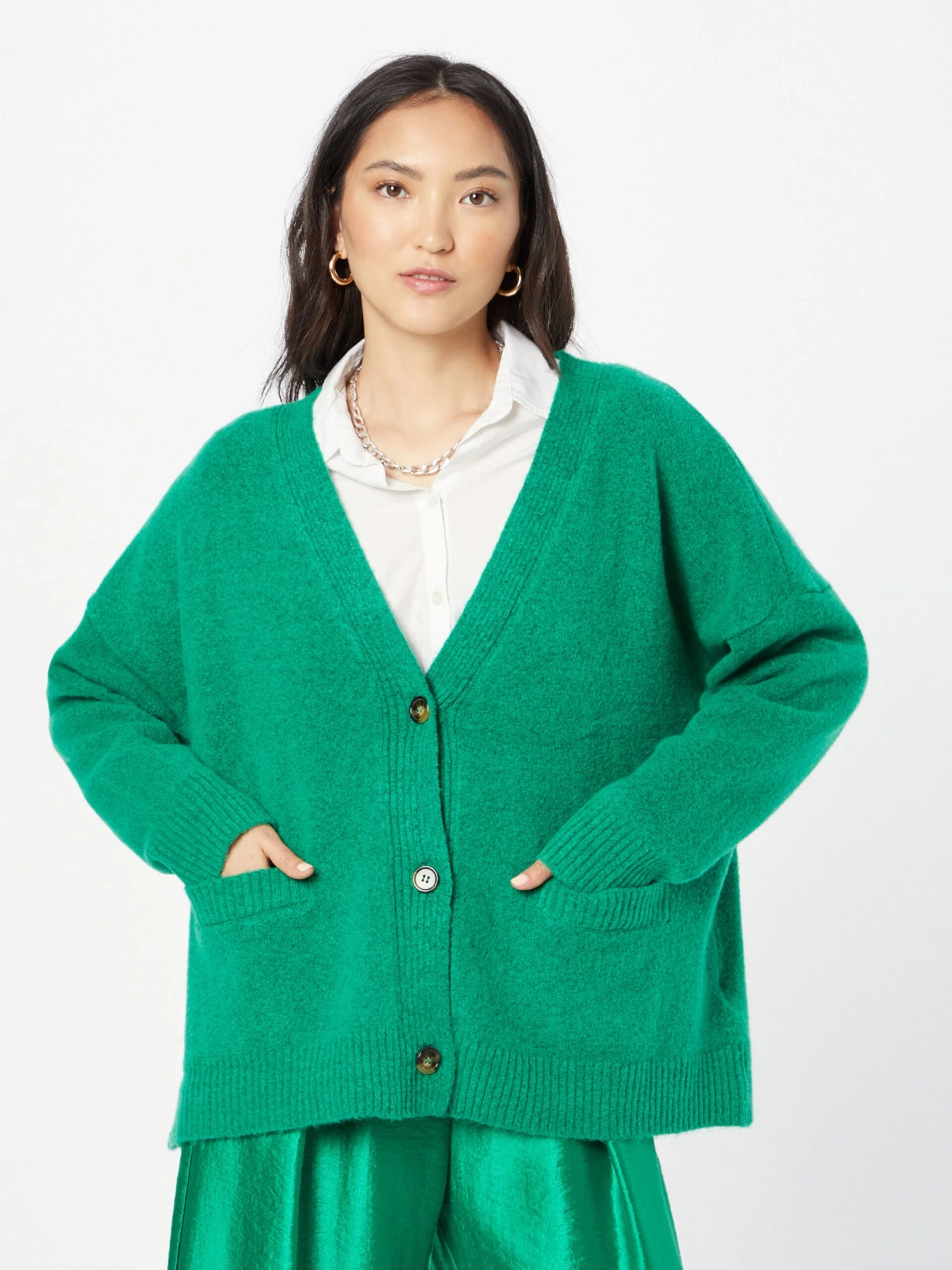 Monki Vesten Gebreid Vest Dames Groen Gemêleerd 3 Monki Vesten Gebreid Vest Dames Groen Gemêleerd - Afbeelding 3