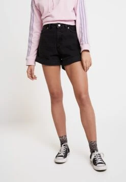 Monki Jeansshort - Washed Black