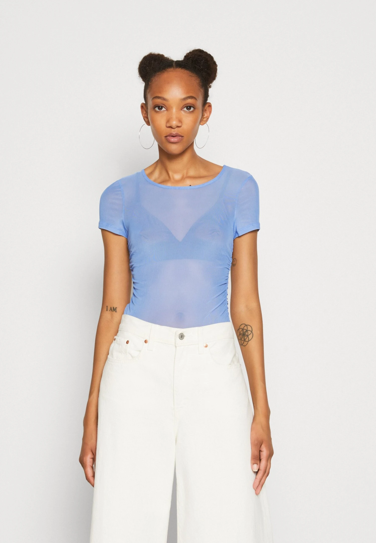 Monki T-Shirt Print - Blue 1 Monki T-Shirt Print - Blue