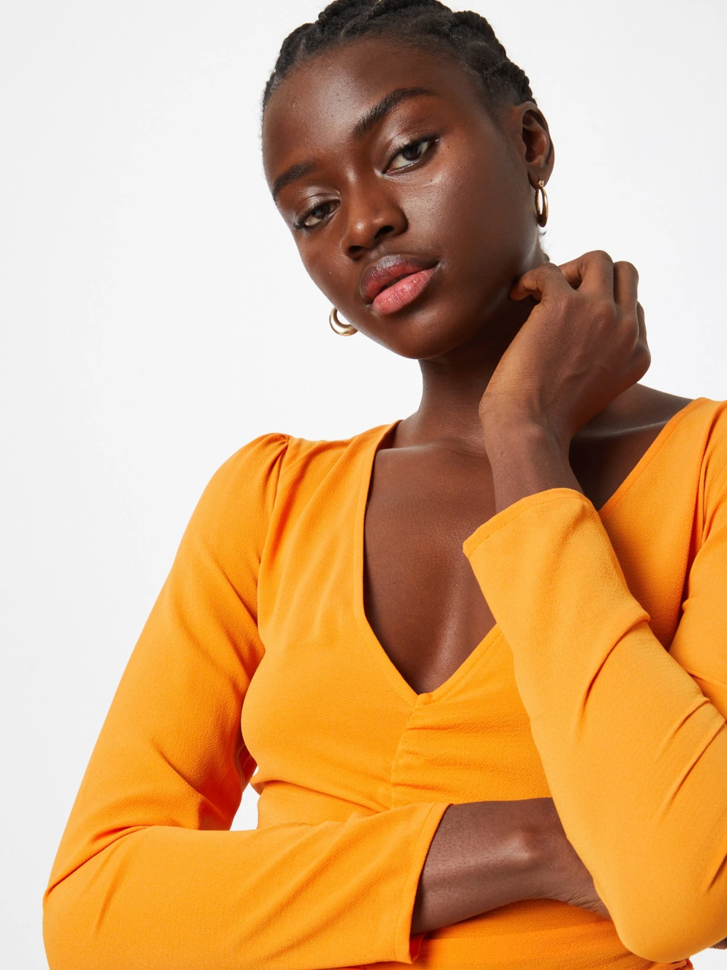 Monki Midi Jurken Jurk Dames Oranje 2 Monki Midi Jurken Jurk Dames Oranje - Afbeelding 2