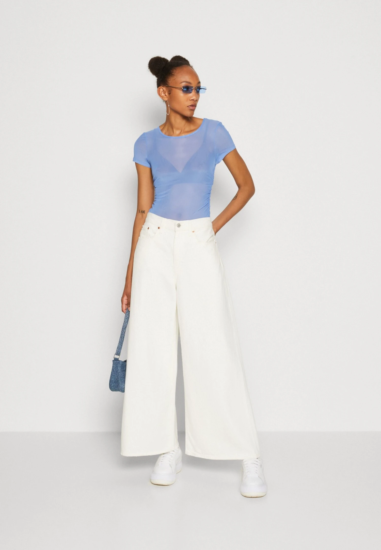 Monki T-Shirt Print - Blue 2 Monki T-Shirt Print - Blue - Afbeelding 2