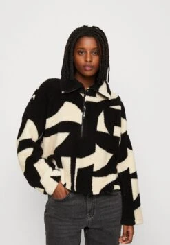 Monki Fleece Trui - Black/White