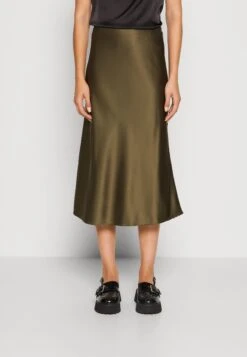 Monki A-Lijn Rok - Kaki Green Solid