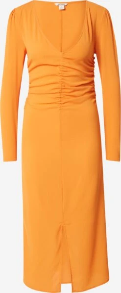 Monki Midi Jurken Jurk Dames Oranje