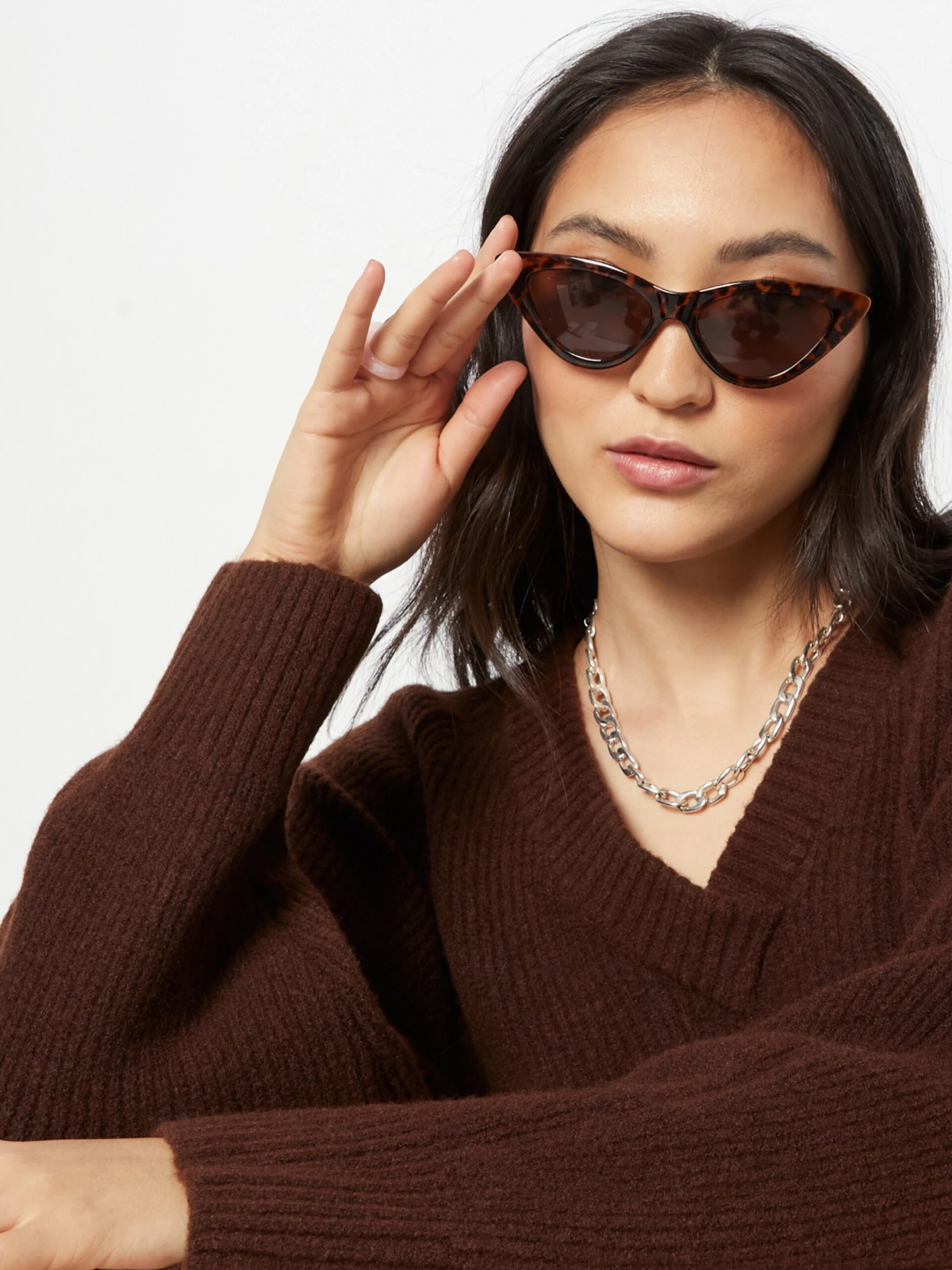 Monki Basic Truien Trui Dames Bruin 2 Monki Basic Truien Trui Dames Bruin - Afbeelding 2