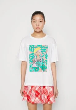Monki T-Shirt Print - White Light