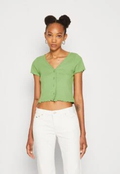 Monki T-Shirt Print - Green Medium
