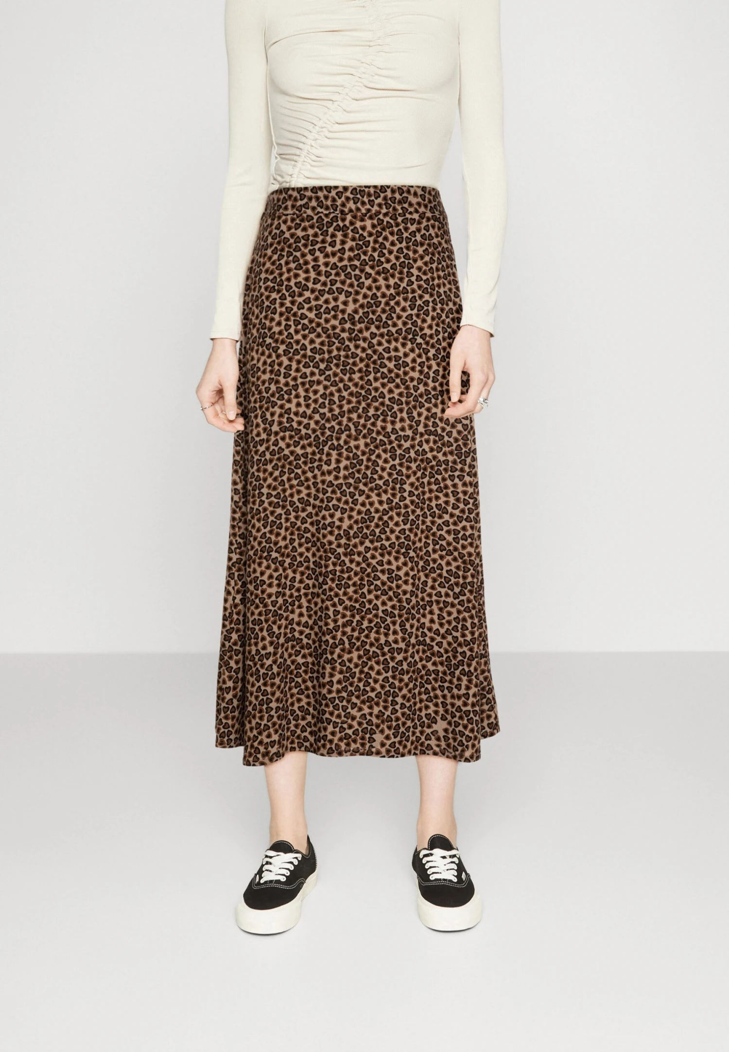 Monki A-Lijn Rok - Beige/Medium Dusty 1 Monki A-Lijn Rok - Beige/Medium Dusty