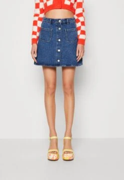 Monki A-Lijn Rok - Blue Medium Dusty