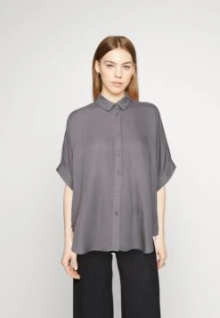 Monki Luca- Overhemdblouse - Dark Grey Solid