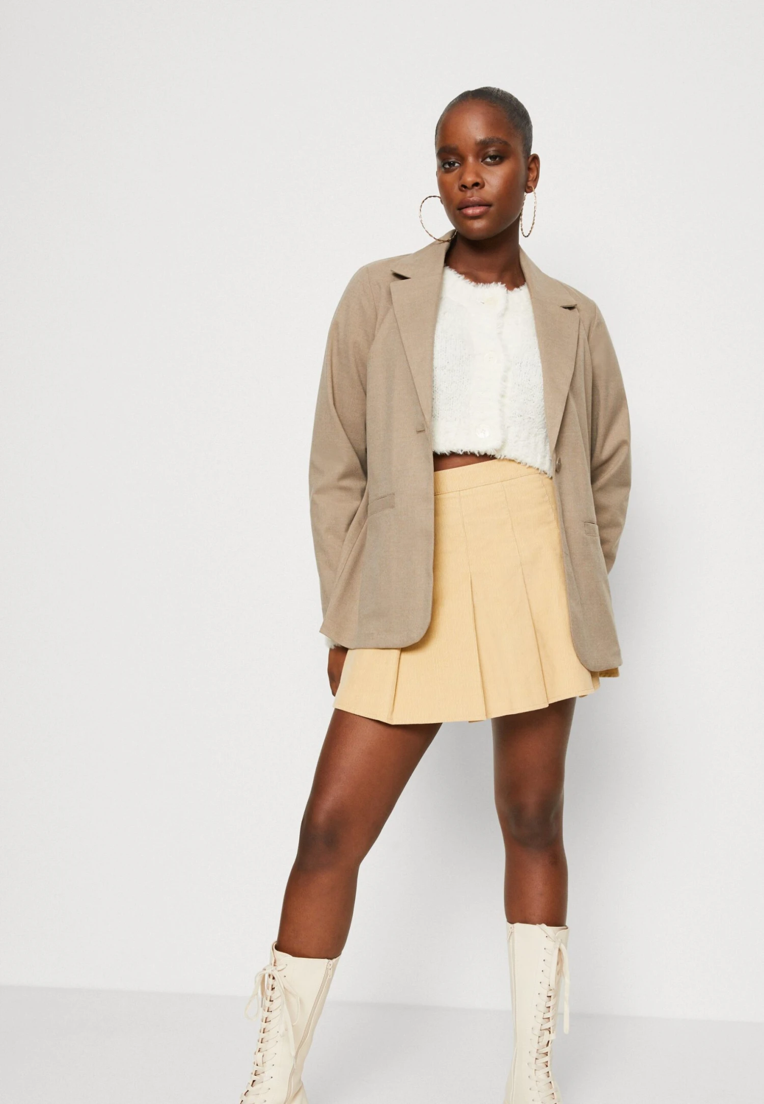 Monki Blazer - Melange Taupe 4 Monki Blazer - Melange Taupe - Afbeelding 4