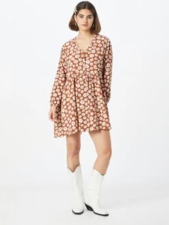 Monki Blousejurken Blousejurk Dames Bruin -Monki Winkel fa312aa7417861e795ac85c1d33de95c